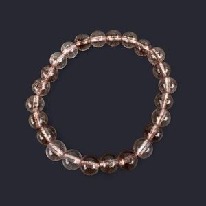 Smoky Blush Glass Bead Bracelet